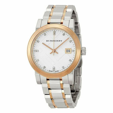 BURBERRY Silver Dial Two-tone Ladies Watch BU9127
